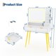 thumbnail image 2 of Yeshouse tocador estriado moderno de 80 cm con espejo LED y taburete, iluminación de 3 colores, toma de corriente y puertos USB/C, 2 cajones y estantes, ideal para dormitorio, 2 of 9