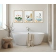 thumbnail image 3 of Kate and Laurel Sylvie Three Penguins Beach House Bath Framed Canvas Wall Art by Amy Peterson, 18x24 Natural, Cute Animal Bathtub Art for Wall, 3 of 7