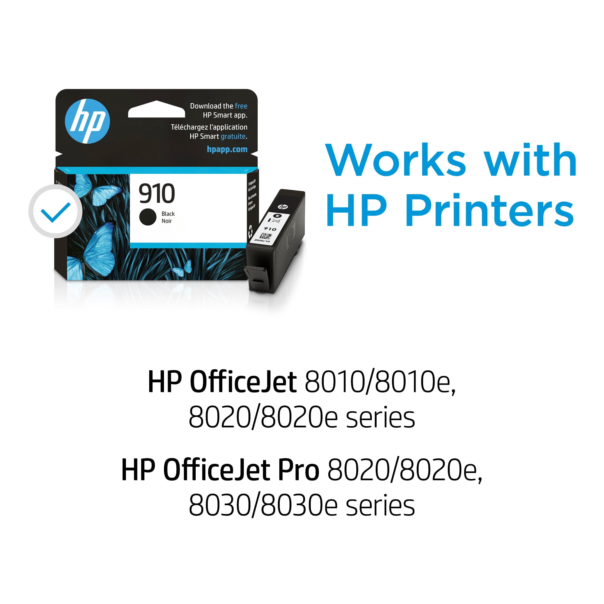 HP 910 Monochrome Printer Cartridge, Black, 3YL61AN#140, 1 Pack Approximately 250 Pages