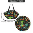 thumbnail image 4 of Traditional Brazilian 2-in-1 Foldable Picnic Blanket Tote Bag Shoulder Handbag, Large Circular Outdoor Mat for Beach Camping Park, 4 of 5