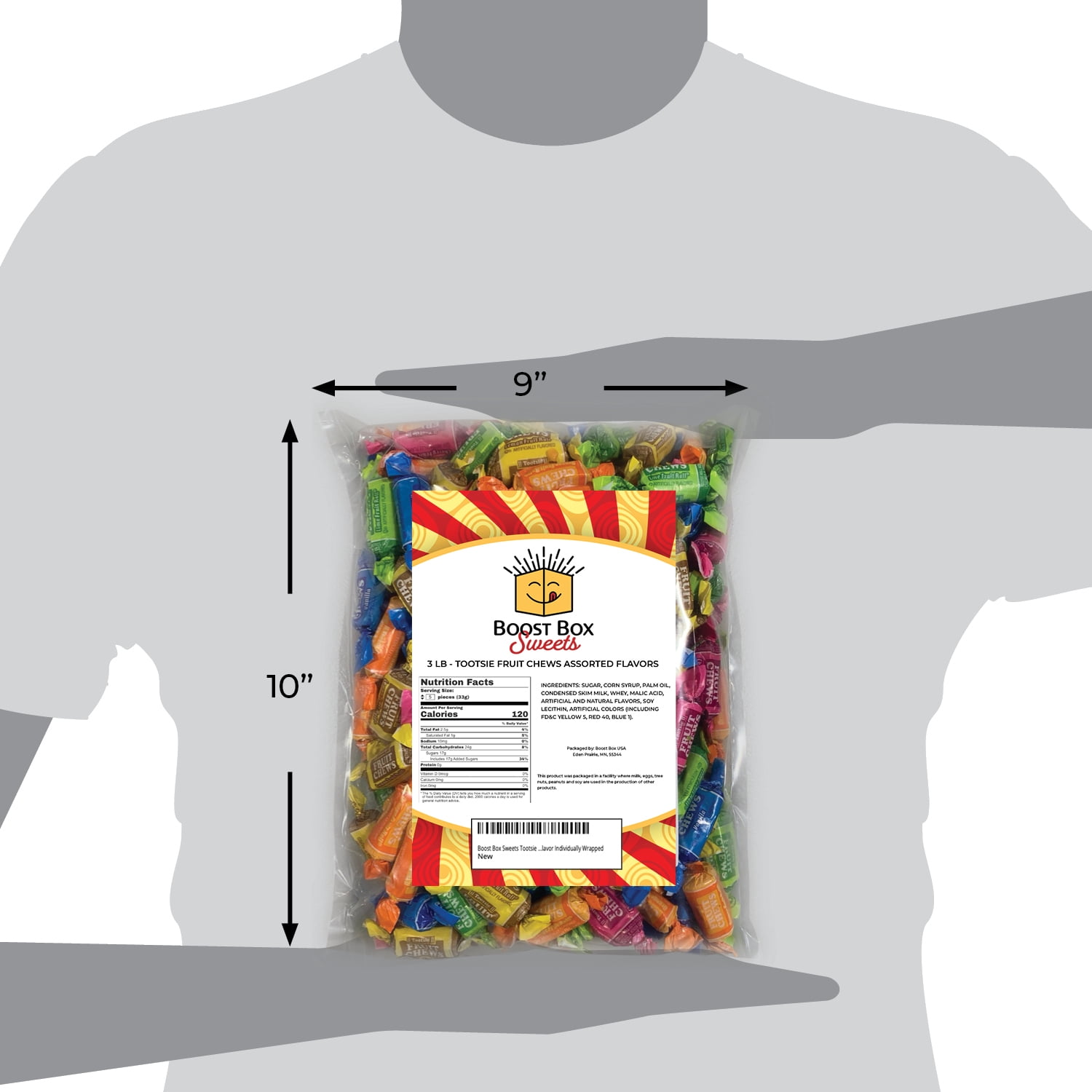 Tootsie Roll Fruit Chews 5-Flavor Individually Wrapped Bulk Multicolored Taffy Candy (3 Pound)