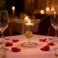thumbnail image 5 of ROLKFUK Gold Rotating Candle Holder, Floral Butterfly Iron Candelabra for Tealights, Romantic Dinner Table Centerpiece Decor, 5 of 6