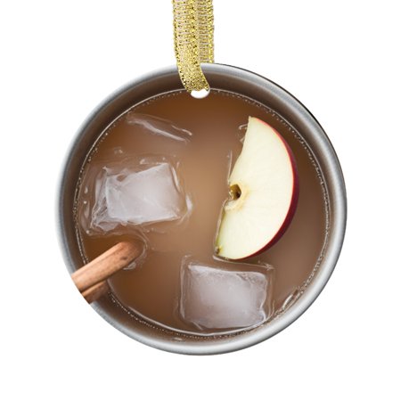 Apple Cider Mule Drink with Ice Food Lovers Foodie Novelty Holiday Christmas Ornament Xmas Tree Gift (Flat Design Printed on Ceramic NOT 3D)