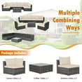 thumbnail image 2 of Gymax Set of 7 Rattan Furniture Set Sectional Sofa Cushioned Patio Mix Grey & Beige, 2 of 5