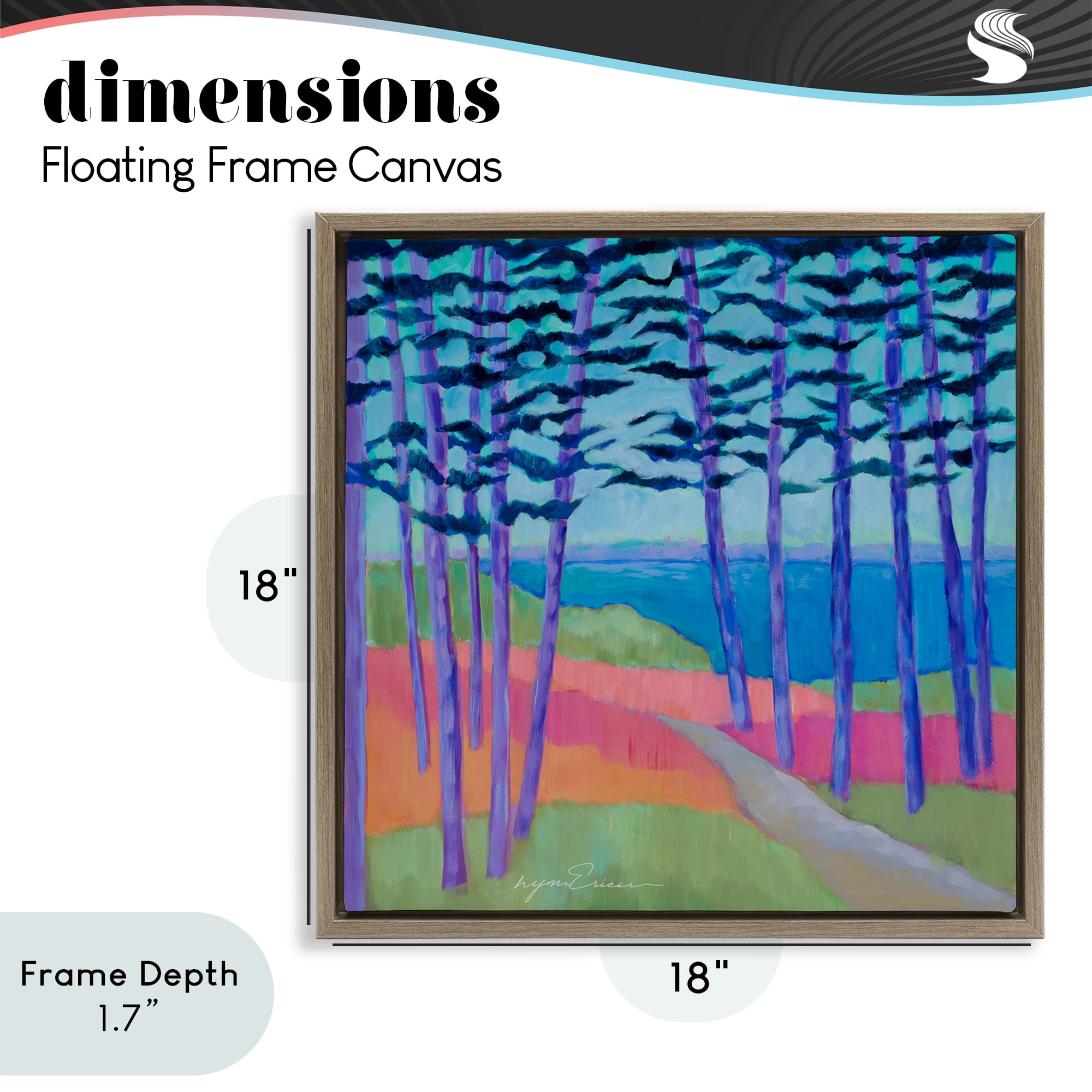 Stupell Industries Razzle Dazzle Forest Scene Brown Framed Floater Canvas Wall Art, design by Lynn Ericson Fine Art