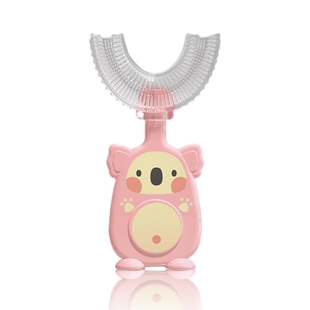 Bearachild Cepillo de Manual de silicona en forma de U para niños, boca entera, bebé de doble cara con boca dental, cabezal de cepillo Suministros de limpieza para el hogar rosado S Bearachild HA009121-01