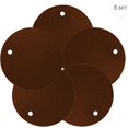 thumbnail image 2 of 5 Pack Extra Thick Silicone Pot Holder Coaster Trivet Mats,Heatproof Pot Holder/Hot Pads,Non Slip Durable Flexible Table Mats Round Honeycome(Coffee), 2 of 5