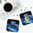 thumbnail image 5 of Balery 6 Pcs Blue Viper Snakeleather Coasters Set, Drink Table Cup Coasters For Living Room Kitchen Coffee Decor, 5 of 9