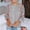 Gray, variant on Striped Tops for Women Hollow out 3/4 Sleeve Crew Neck Pullover Shirts Lightweight Casual Comfy Loose Fashion Going out Blouses