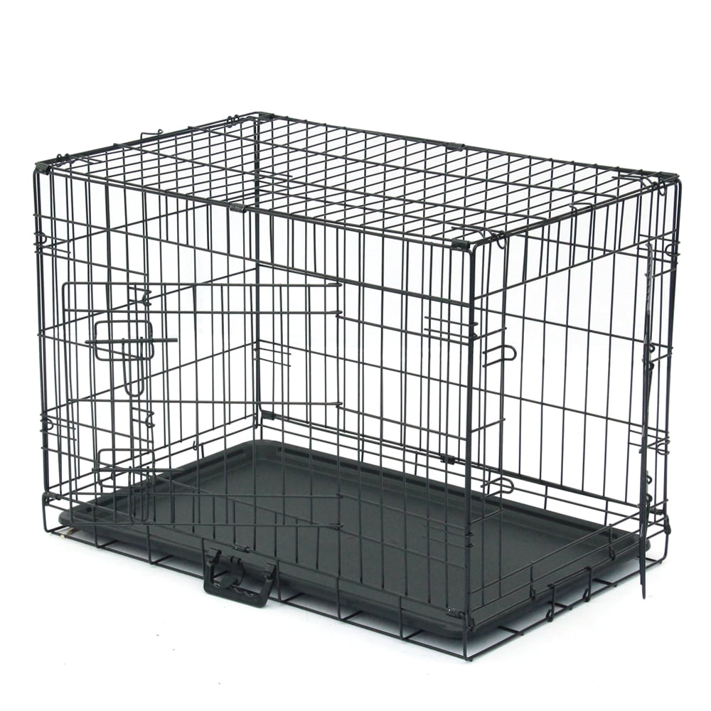 Dog Crates for Medium Dogs, 48'' Double Door Folding Metal Dog Crate
