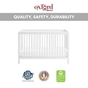 Oxford Baby Essential Isl Size 4-in-1 Convertible Crib with Round Spindles, White