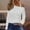 White, variant on Kiplyki Women's Fall Trends Shirts Casual One Shoulder Drop Shoulder Long Sleeve Pullover Long Sleeve Top