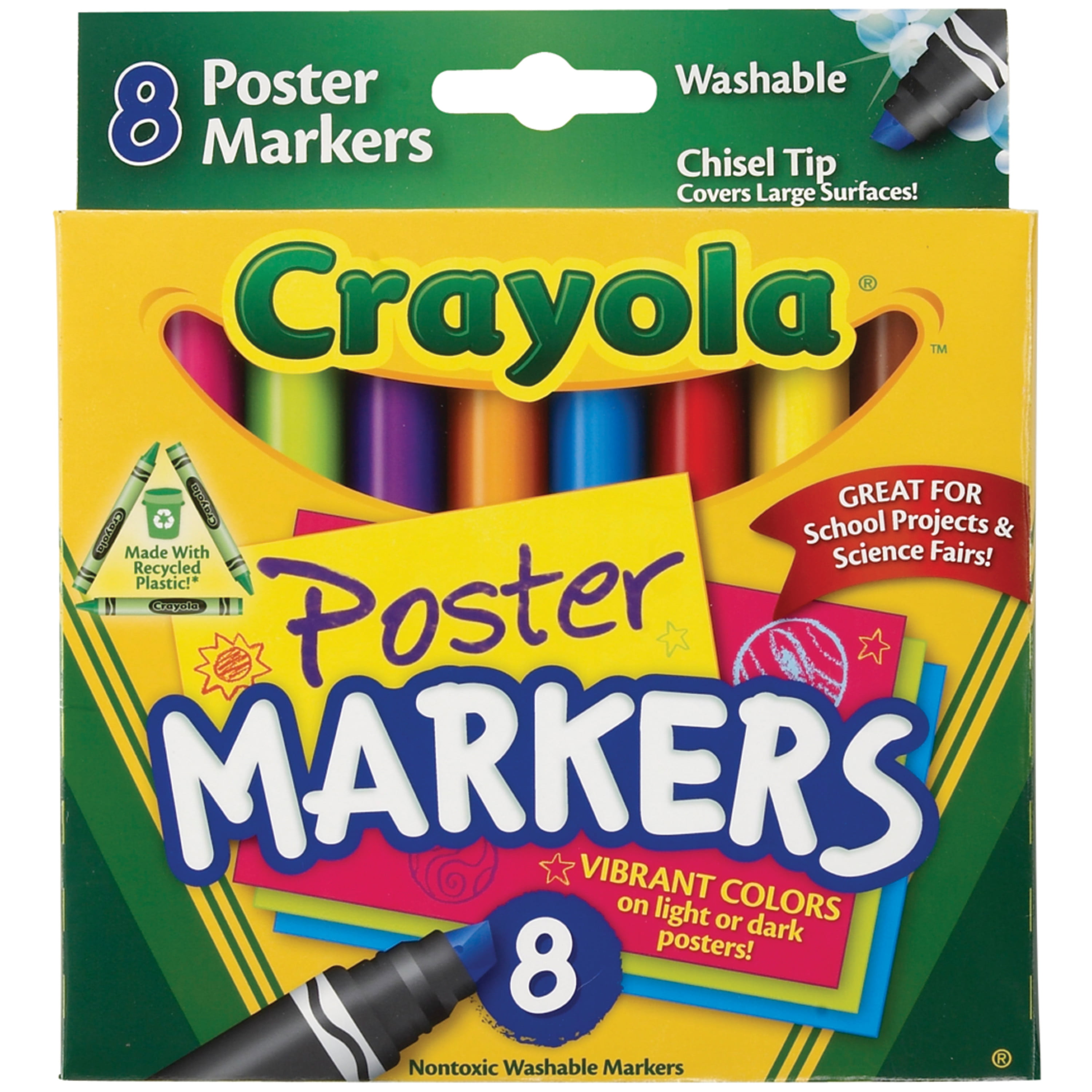 Crayola Washable Poster Marker Set 8 Colors Walmart Com Walmart Com