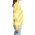 thumbnail image 3 of Langwyqu Womens Casual Crew Neck Striped Long Sleeve T Shirt Basic Tunic Tops, 3 of 5