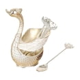thumbnail image 4 of Juego de cubiertos de postre, 6 cucharas, organizador, contenedor, expositor, soporte decorativo con forma de cisne Plata, 4 of 9