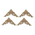 thumbnail image 5 of 4Pcs Wood Carved Appliques Corners Onlays Details Overlay Decoration for Bed 10cmx10cmx0.8cm, 5 of 8