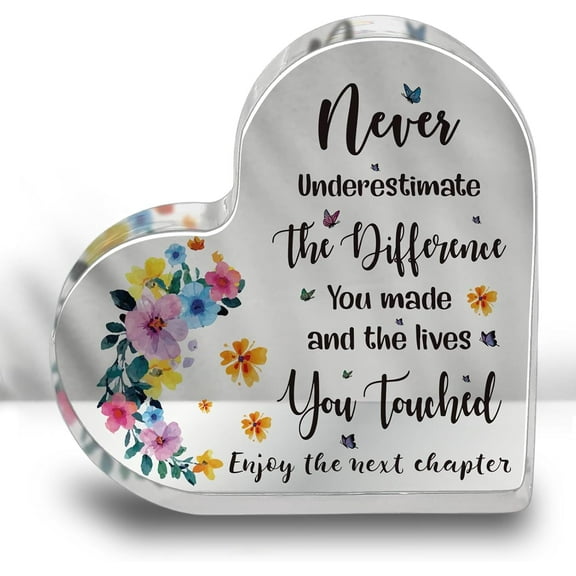 Coworker Leaving Gifts for Women, Retirement Gifts for Coworkers, New Job Acrylic Heart Plaque Gifts, Going Away Gifts for Retirees Colleagues Friends Teachers Nurses Doctor Boss Leader Men