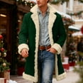 thumbnail image 2 of Men's Christmas Winter Coat Solid Color Anorak Warm Theme Outerwear Winter Jacket Cold Weather Casual Indoor Outdoor Dark Green L, 2 of 7