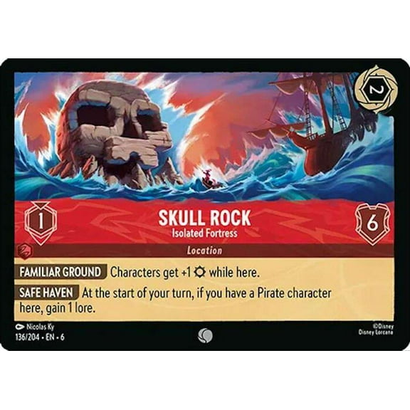 Disney Lorcana Azurite Sea Common Skull Rock - Isolated Fortress #136