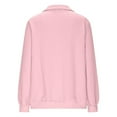 thumbnail image 5 of idosla Women's Quilted Sweatshirts Zipper Neck Long Sleeve Textured Solid Casual Loose Fashion Fall Pullover Tops (Pink, L), 5 of 8