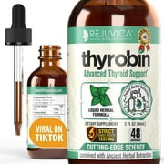 Rejuvica Health Thyrobin 2 fl oz - Herbal Thyroid Support Supplement with Spirulina