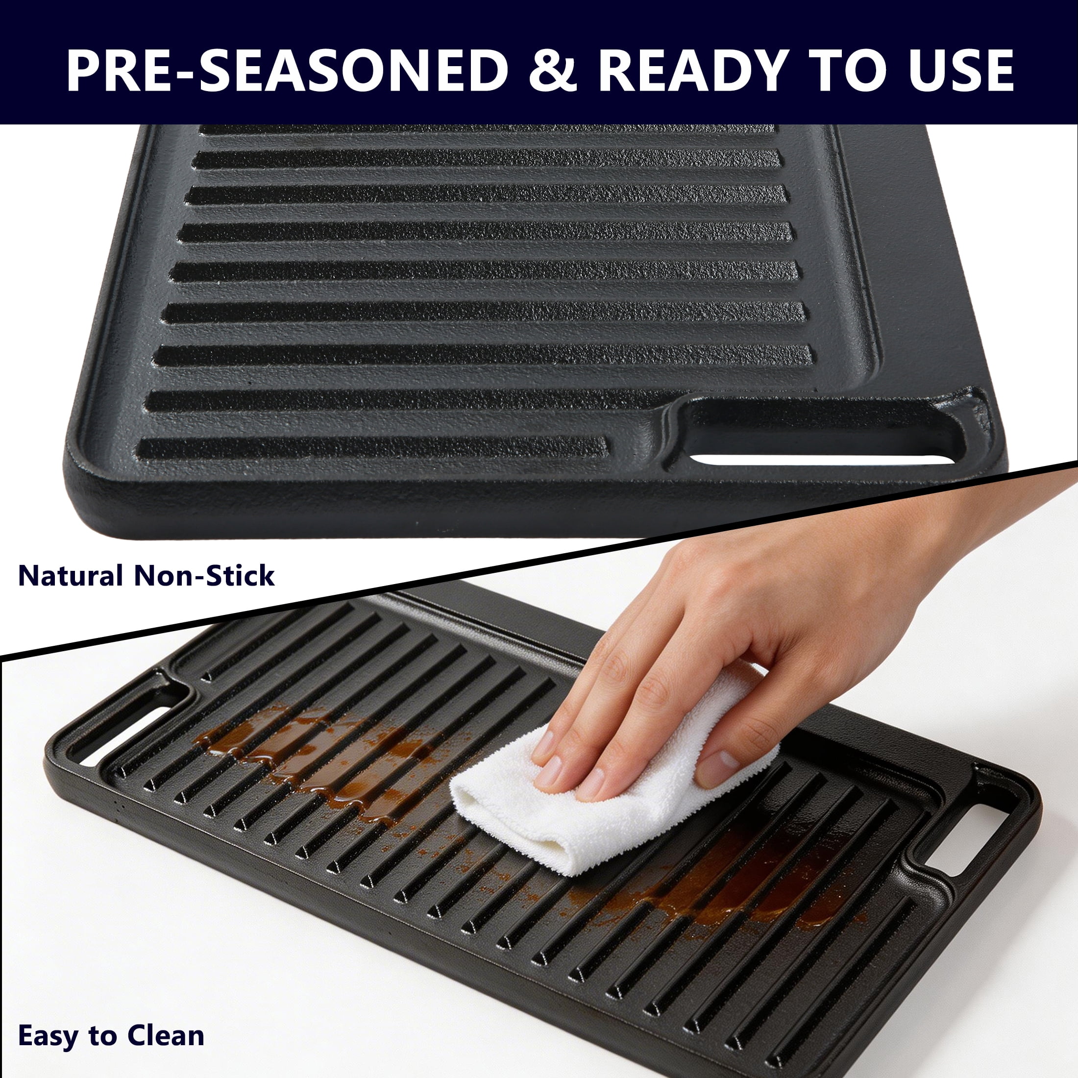 Ozark Trail Seasoned Cast Iron Reversible Grill/Griddle