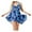 Blue, variant on WILLBEST Neon Orange Dress Women's Fashion Printed Sleeveless Irregular Skirt Large Size Swimsuit with Briefs Swimwear Split Swimwear