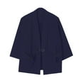 thumbnail image 4 of Bcfgryg Mens Style National Style Retro Loose Thin Cardigan Kimono Japanese Robe 7 Cropped Sleeve Coat Plus Size Retro Hanfu Tang Suit Men Sweaters Blue M, 4 of 4