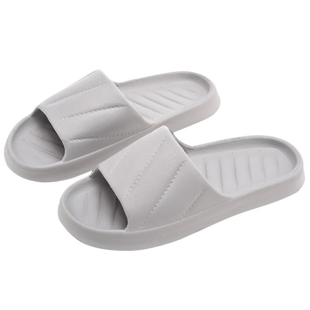Mens and Womens Home Slippers Simplicity Solid Color Quick Drying Soft Sole Comfortable Non-Slip Indoor and Outdoor EVA Slippers Gray-07