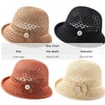 thumbnail image 4 of QSAWXQZ Women's Bucket Hat Rolled Brim Crochet Hollow Out Soft Packable Summer Beach Sun Hat Lightweight Travel Headwear Free Size, 4 of 6