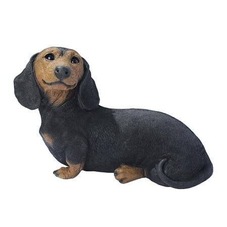 Black Dachshund Puppy Dog Statue