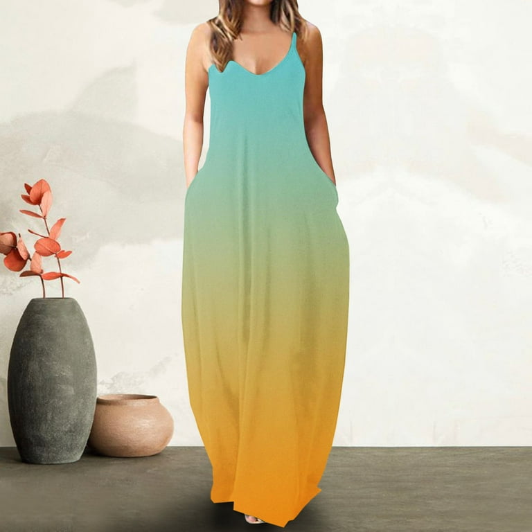 Gosuguu Summer Dresses for Women 2024, Womens Casual Loose Maxi Sundress  Long Dresses Sleeveless Summer Beach Dress with Pockets # Specials Of The  Day Deals Under 5 Dollars #3 