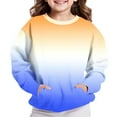 thumbnail image 6 of Wavsuf Girl Winter Pullover Kids Printed Sweatshirts Crew Neck Motion Casual Hoodless Sweatshirt Orange Size 9 Years, 6 of 6