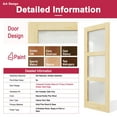 thumbnail image 4 of 28" x 80" 3 Panel Frosted Glass Pine Wood Interior Door Slab, Solid Door Panel as Barn Door, French Door, Prehung Door-as Panty Door, Closet Door, Unfinished Knotty Natural Wood & Ready-to-Stain, 4 of 9
