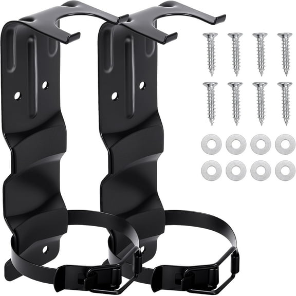 Ebaokuup 2 Pack Fire Extinguisher Brackets- 2.5 LB Fire Extinguisher Wall Mount Bracket- Metal Heavy Duty Fire Extinguishers Holder for Home, Car, RV, Truck, Mini Fire Extinguishers (Non-Universal)
