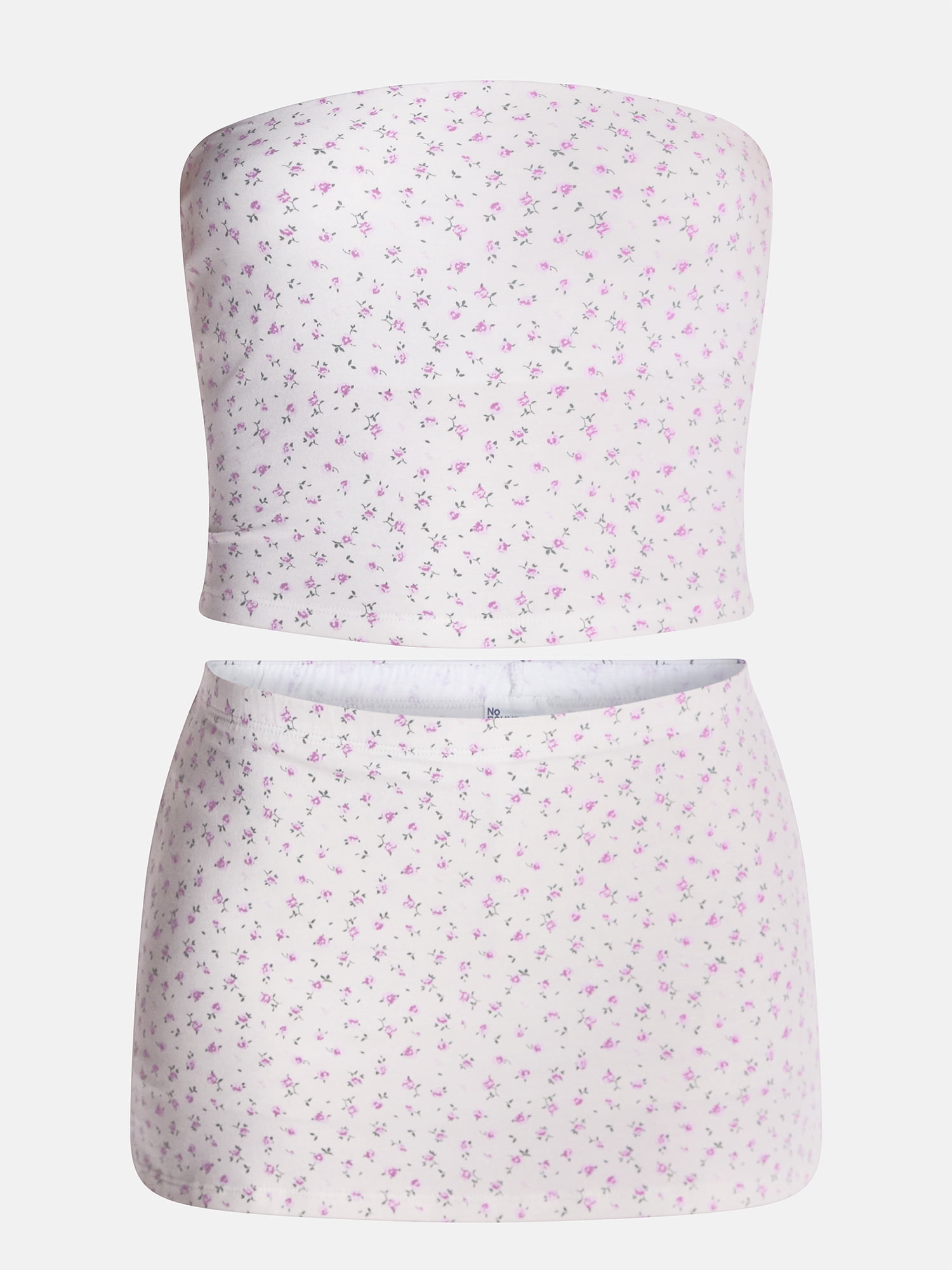No Boundaries Sleepwear Tube Top and Skort Set from our Cloud Core Collection, 2 Piece, Women’s and Women’s Plus XXS-3X