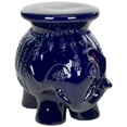 thumbnail image 2 of Safavieh Elephant Ceramic Indoor/Outdoor Garden Patio Stool, Navy, 2 of 4