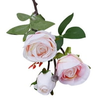 Artificial Silk Rose Flower Single Stem Lifelike Vintage Fake Rose for Wedding Bouquet Floral Arrangements Home Party Centerpiece Decoration