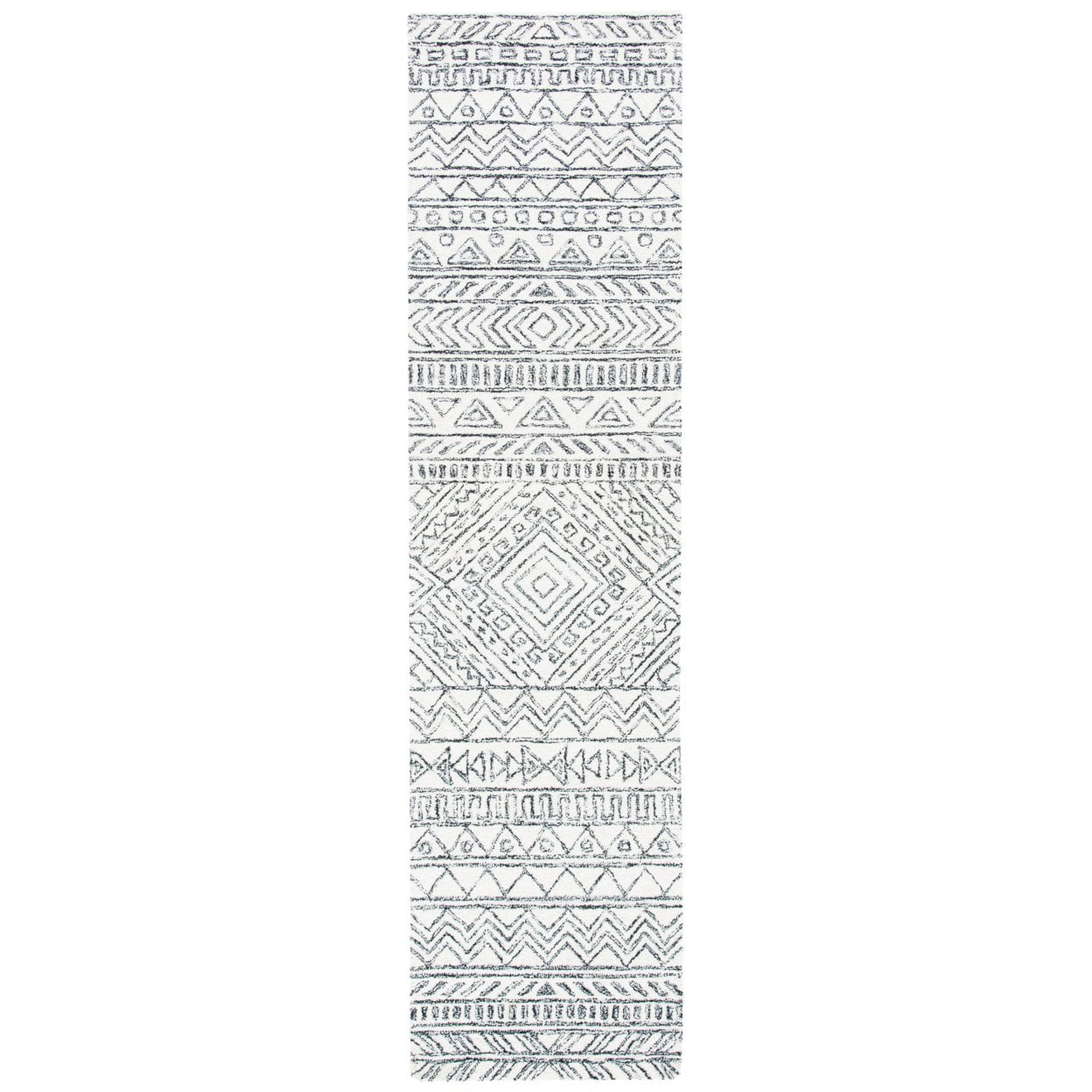 SAFAVIEH Aspen Rosalind Geometric Wool Area Rug, Ivory/Black, 10' x 14'