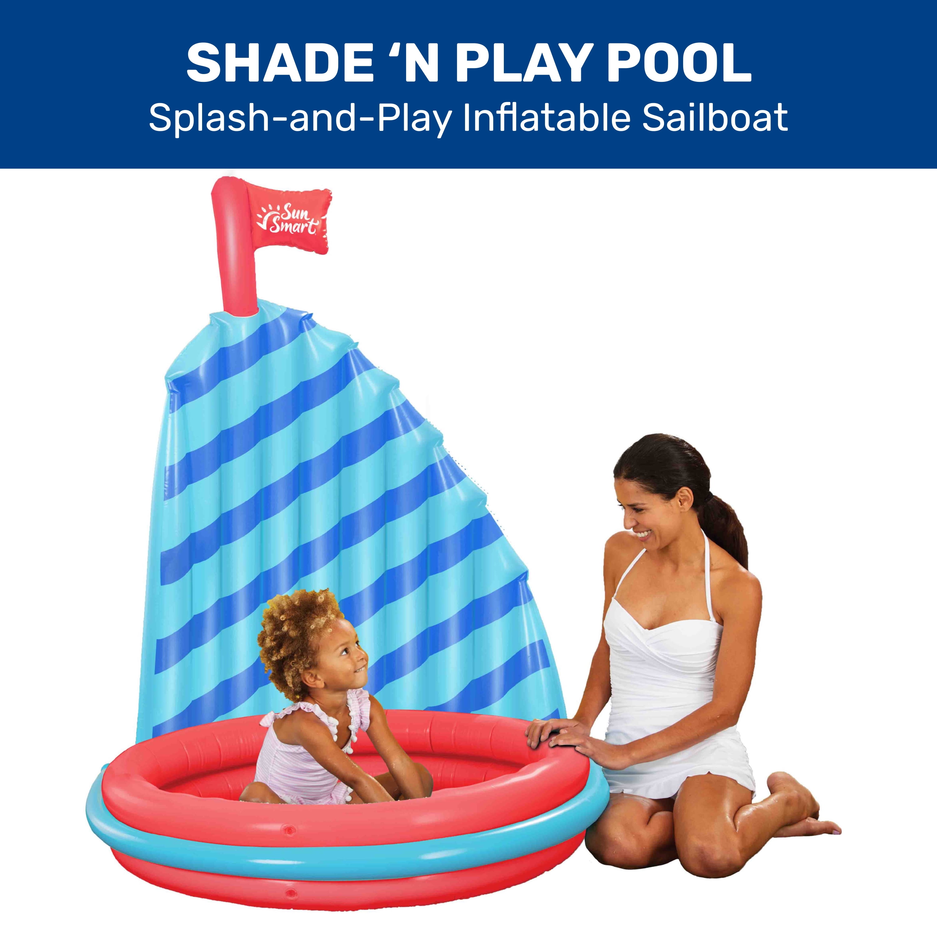 Aqua Shade N' Play Sailboat Pool | Inflatable Kids Pool