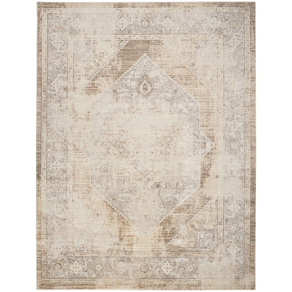 Nourison Astra Machine Washable 7'10" x 10' Beige Vintage Indoor Flatweave Rug
