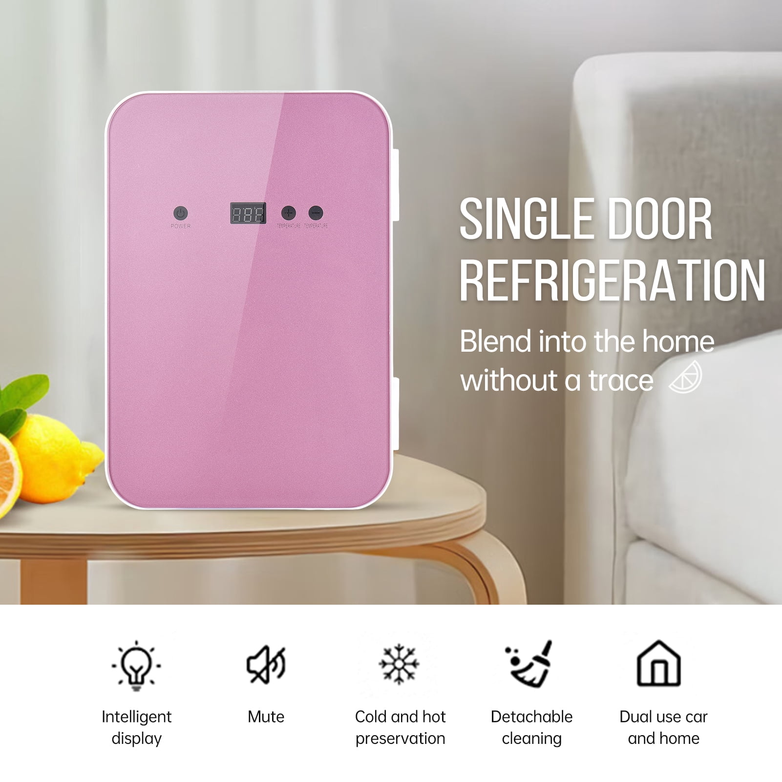 OWSOO  Refrigerator, 8L Capacity Portable Cooler and Warmer Fridge for Car/Bedroom/Office