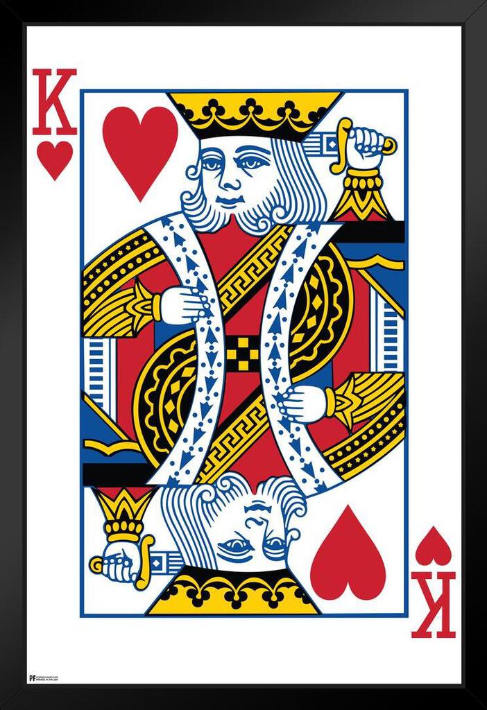 King of Hearts Playing Card Art Poker Room Game Room Casino Gaming Face