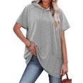 thumbnail image 2 of Sudadera tipo túnica con capucha KISSMODA Summer Tops para mujer, color gris S, 2 of 5