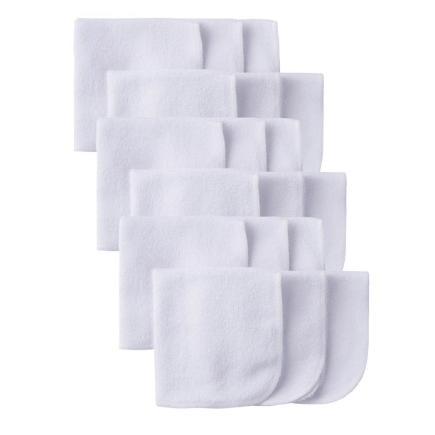 Gerber Baby White Terry Washcloths Bundle, 18pk