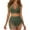 Army Green, variant on CAIXIA Tankini Swimsuits For Women Swim Dress High Waisted Bikini Sets Mesh Sarong Wraps V Neck Two Piece Bathing Suit Side Drawstring