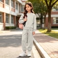 thumbnail image 4 of Hvogkswy Boys Girls Sweatsuit Solid Kids Sweat Suits Long Sleeve Crewneck Pullover Sweatshirt & Jogging Pant Fall Fashion Tracksuits, 4 of 9