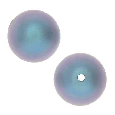 Iridescent Crystal - Swarovski Crystal, #5810 Round Faux Pearl Beads 6mm, 50 Pieces, Iridescent Light Blue