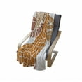 thumbnail image 4 of Giraffe Soft Flannel Fleece Throw Blanket, Sketch of a Family Safari Wildlife in Tall Animal Zoo Camouflage, Cozy Plush for Indoor and Outdoor Use, 50" x 60", Orange White Brown, by Ambesonne, 4 of 6