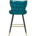 thumbnail image 2 of Meridian Furniture Hendrix Blue Faux Leather 28" Bar Stool (Set of 2), 2 of 6